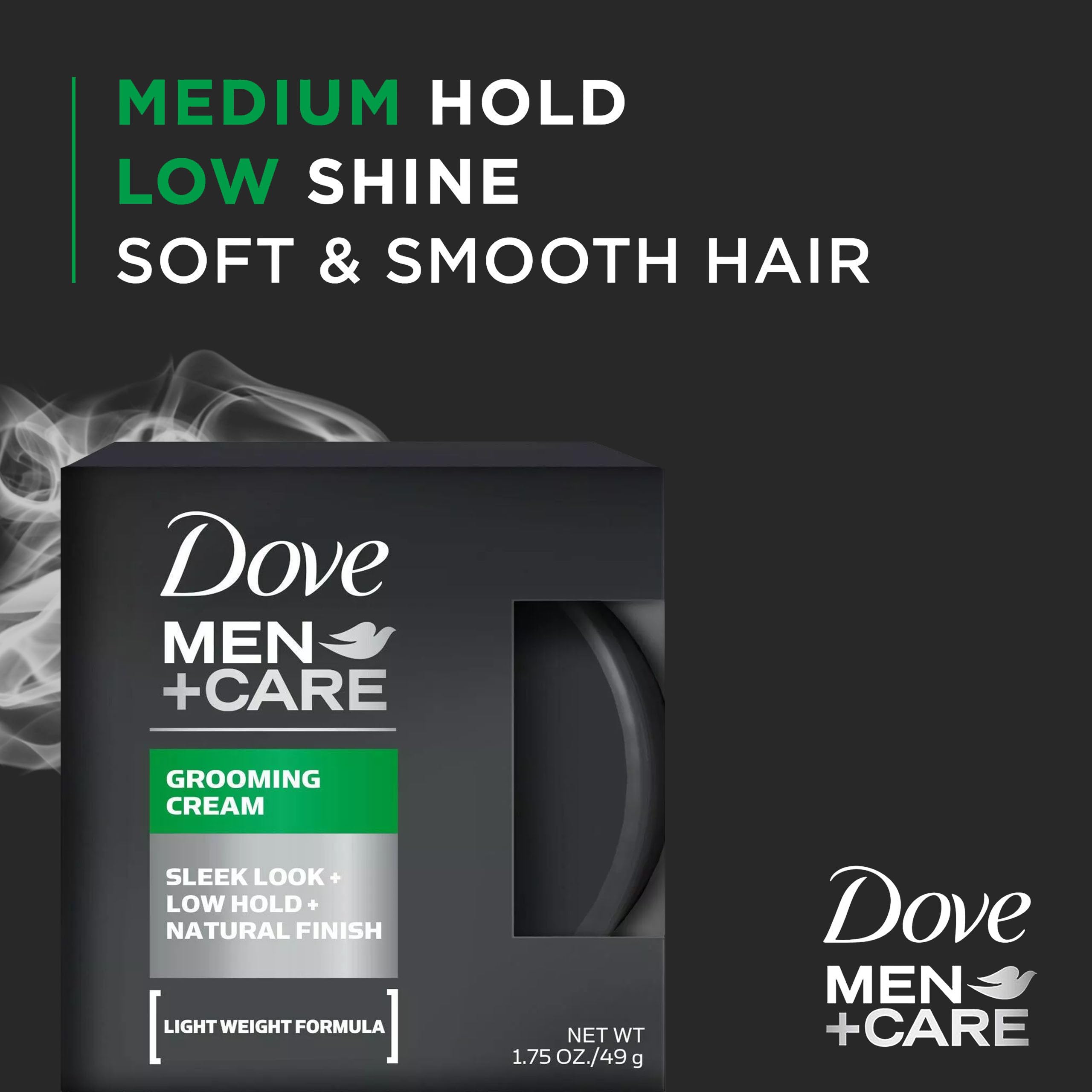 Crème de coiffage Dove Men+Care – texture naturelle sans résidu gras.