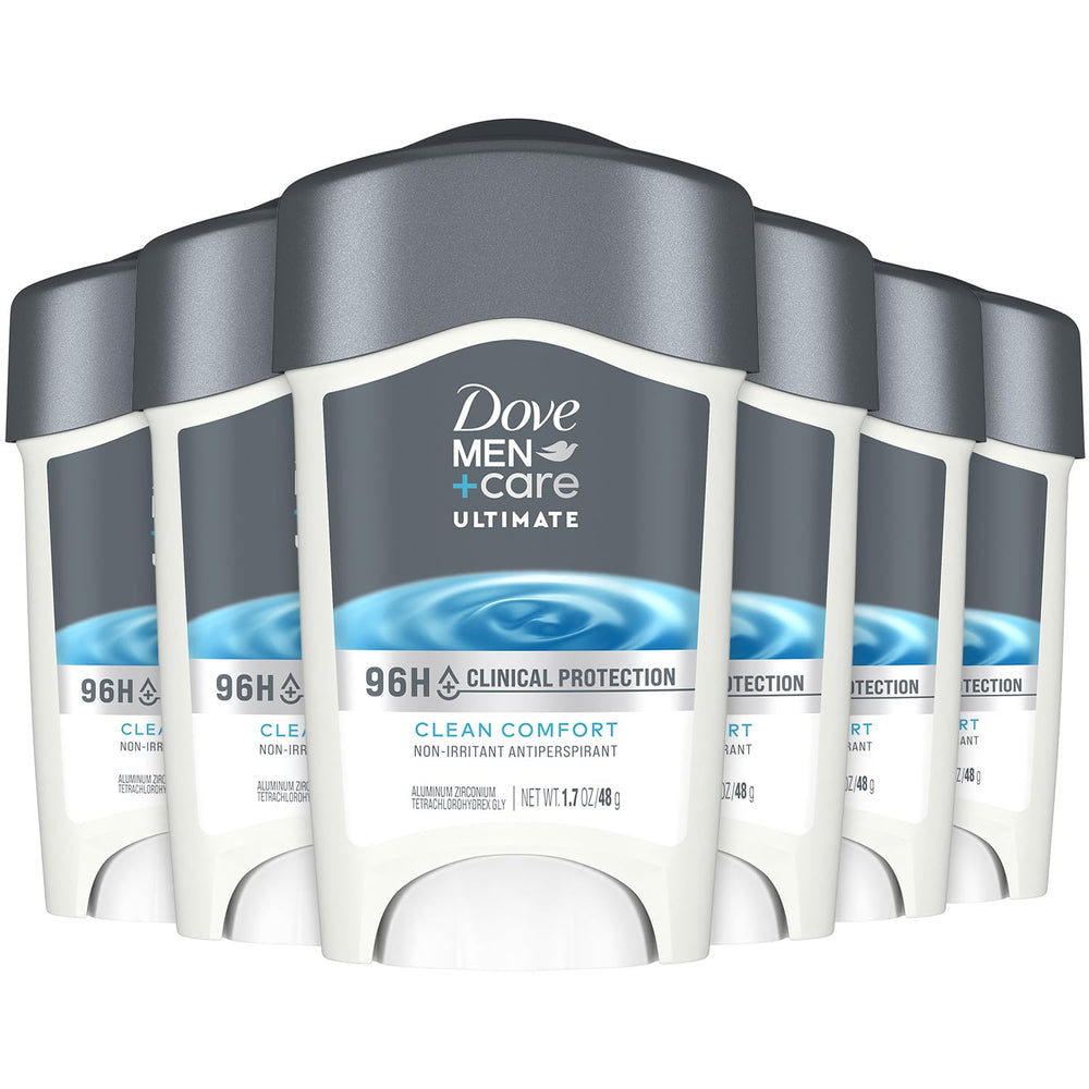 Dove Men+Care Déodorant 96H emballage visible, protection longue durée.