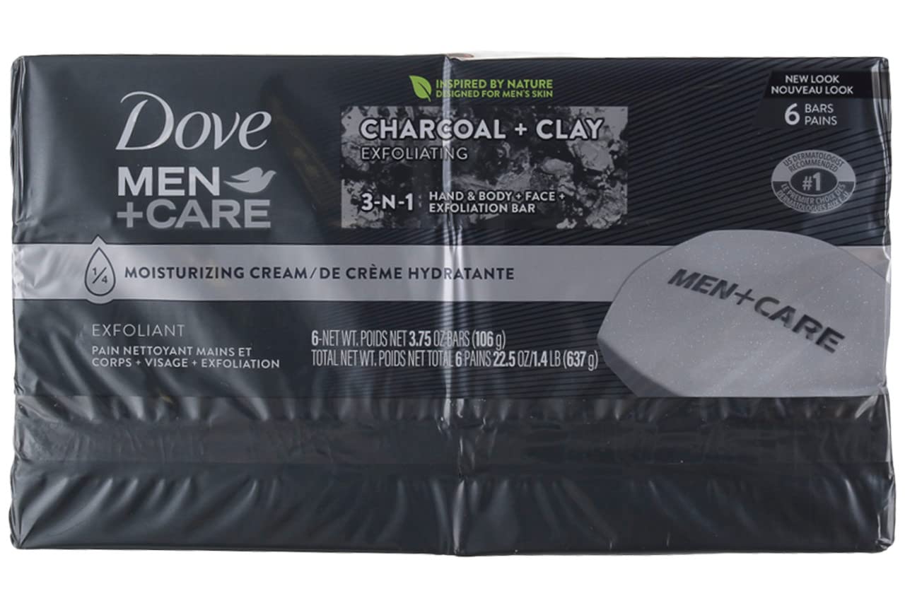 Paquet Dove Men+Care Elements Charbon et Argile en emballage pratique.