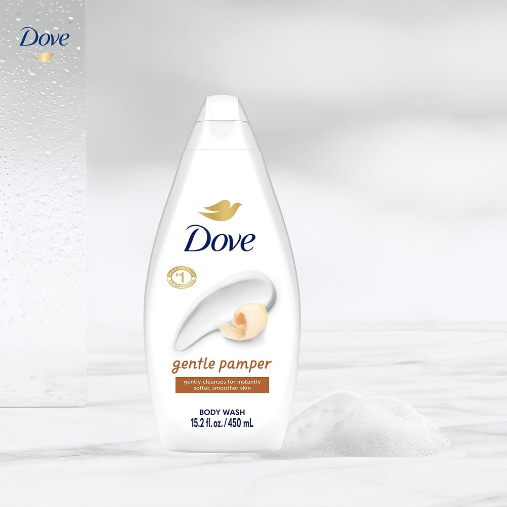 Dove Mousse riche: texture onctueuse qui enveloppe la peau.