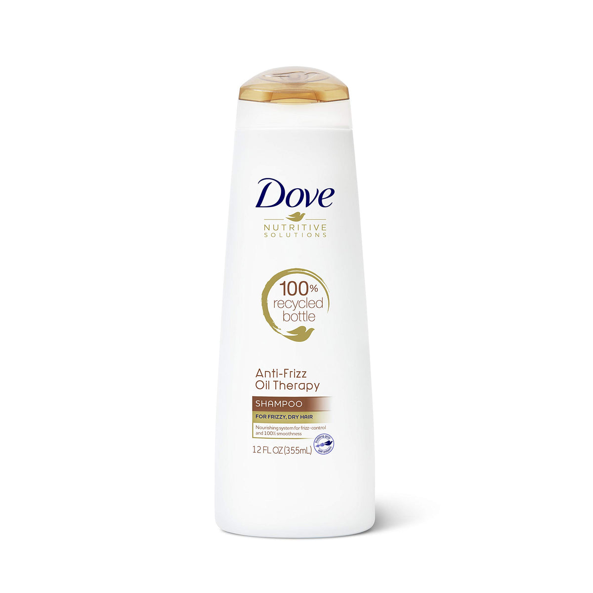 Bouteille Dove Nutritive Solutions Anti-Frizz pour cheveux frisés.