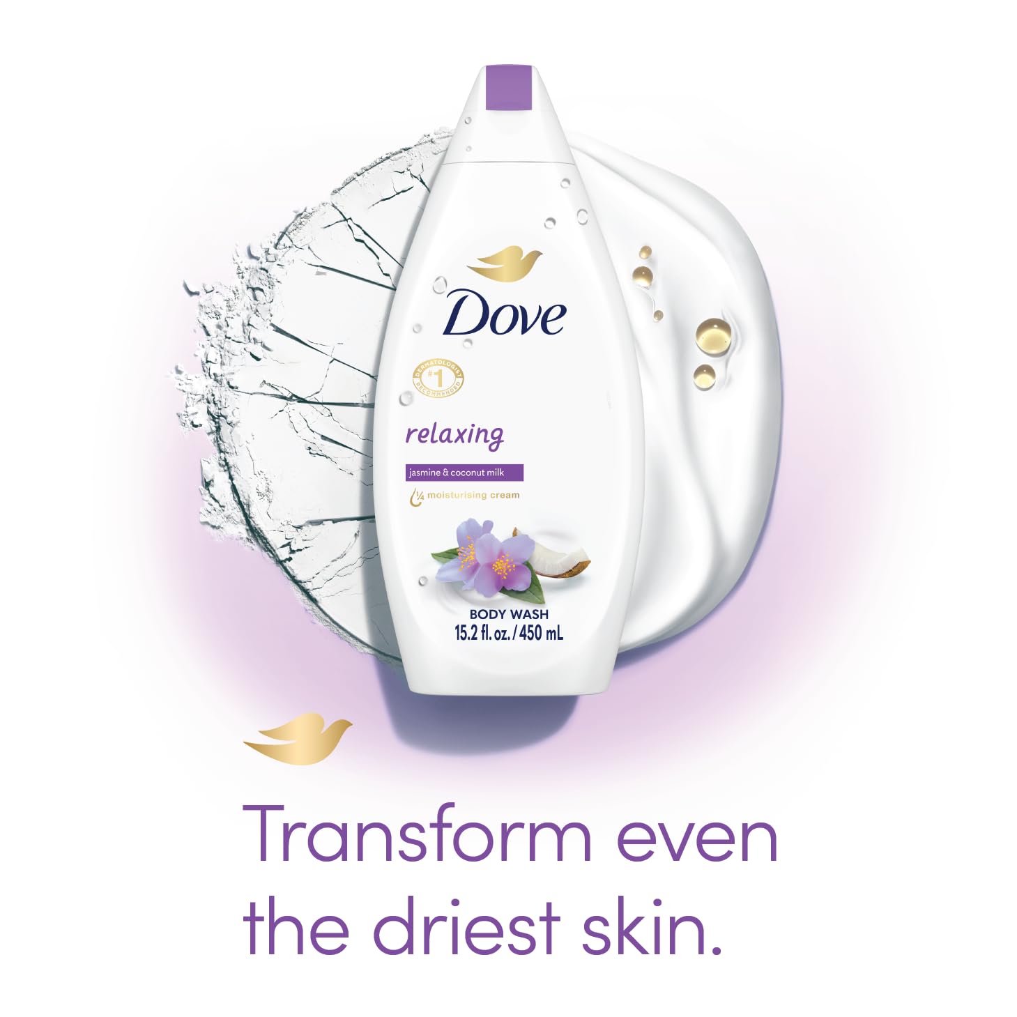 Bouteille Dove NutriumMoisture: peau plus douce après la douche