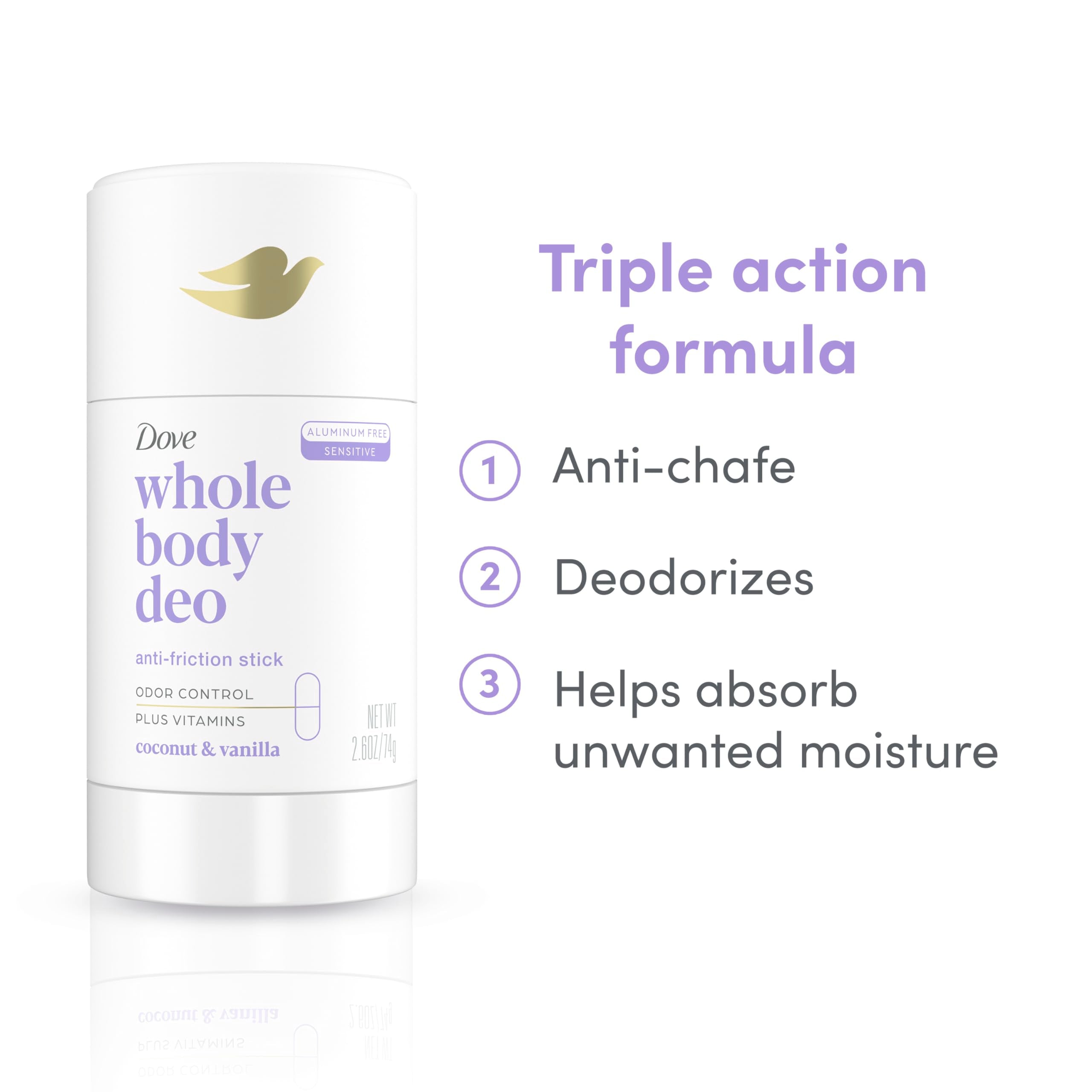 Dove peau sensible approuvée dermatologiquement, douceur cutanée