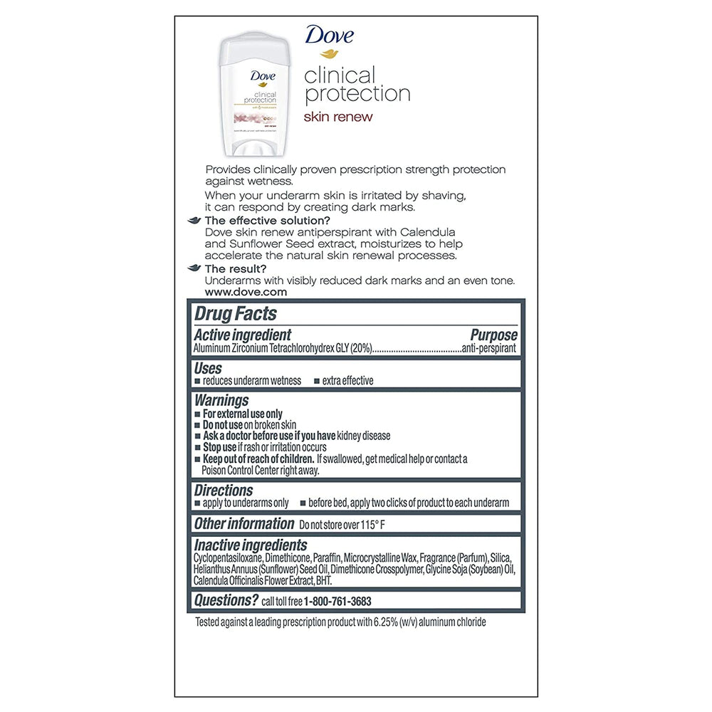 Dove Protection Clinique — formulation nourrissante pour la peau sous les bras.