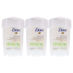 Dove Protection Clinique Frais Essentiels, vue groupe montrant le lot triple et sa fraîcheur.