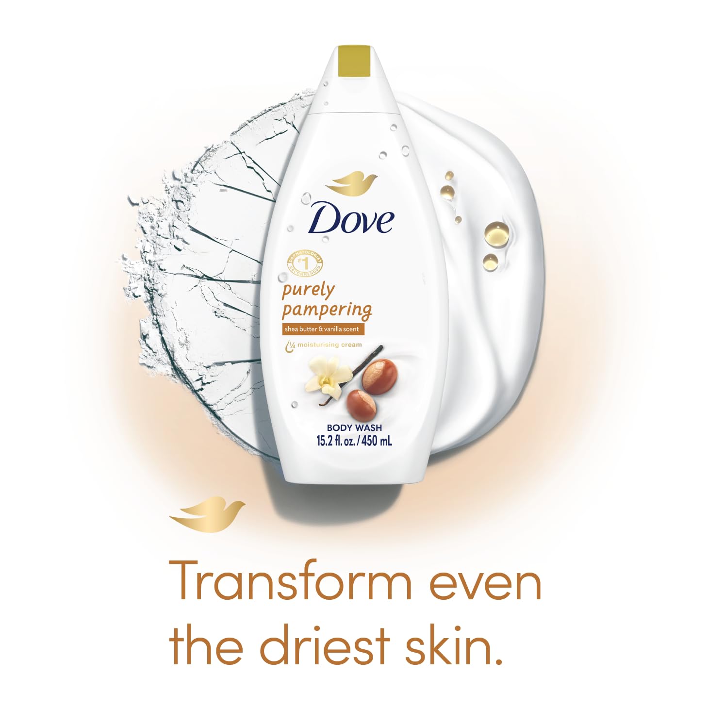 Dove Purely Pampering foam close-up illustrating rich bubble wash for relaxation