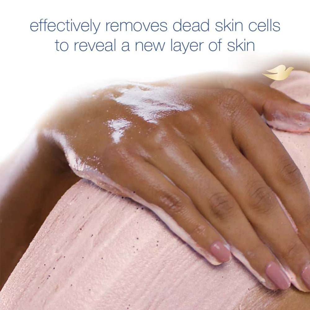 Rituel exfoliant Dove prêt a l emploi dans la douche.