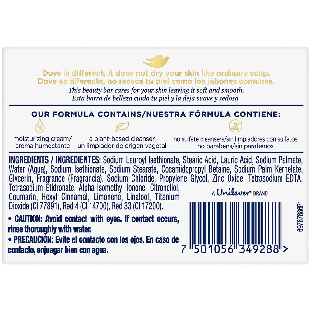 Dove Savon Rose – gros plan sur la barre et sa texture crémeuse hydratante