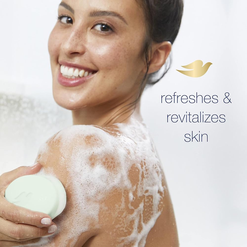 Dove Savon-beaute Concombre Thé Vert, emballage pratique et élégant.