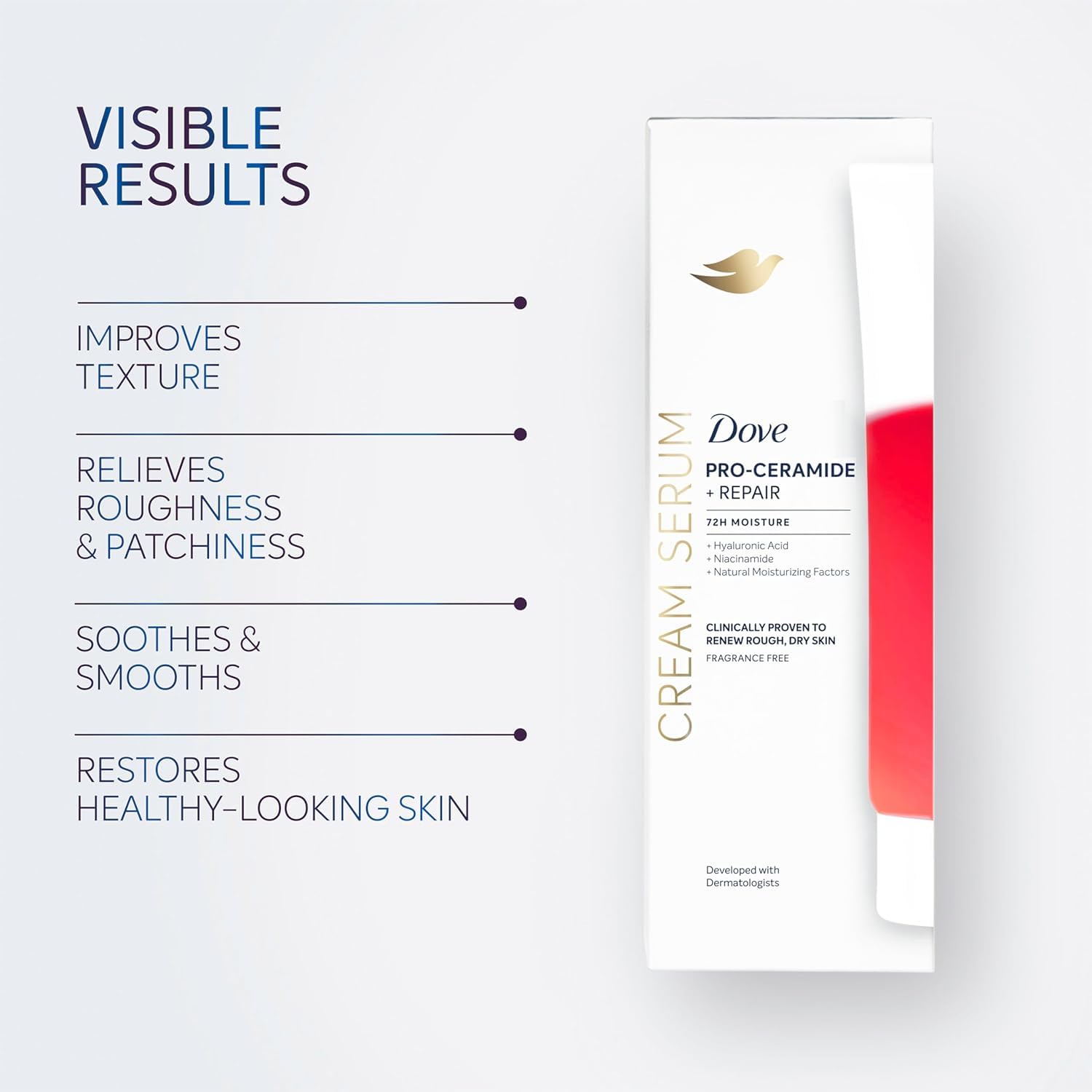 Utilisation quotidienne de Dove sérum-crème corporel en remplacement de lotion