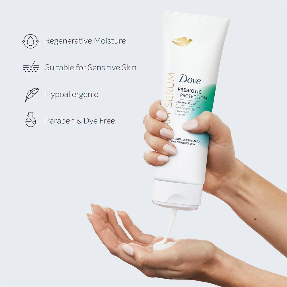 Soin pour peau sèche avec Dove Sérum Crème Corps.