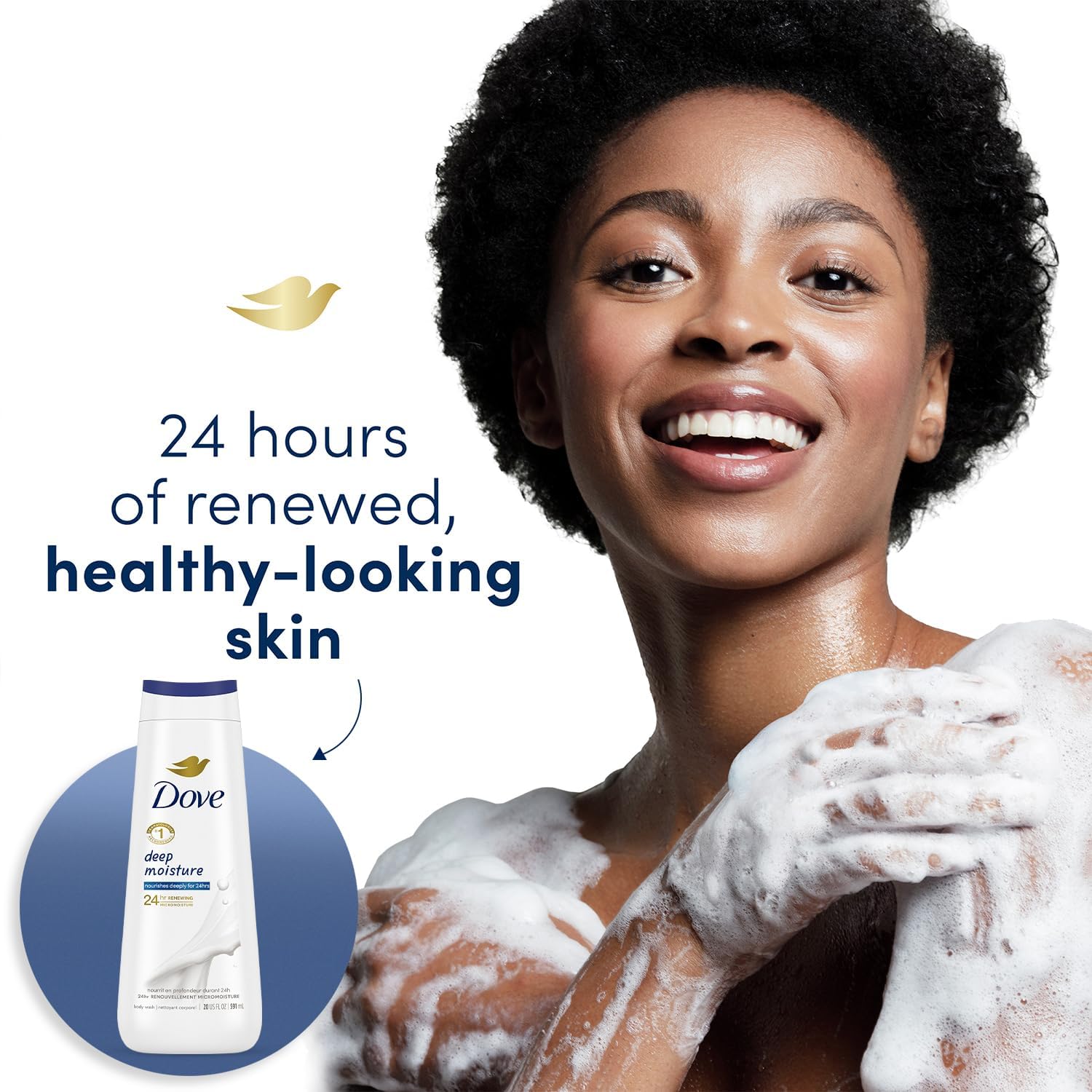 Shampoing Daily Moisture 2-en-1, cheveux renforcés et plus lisses.