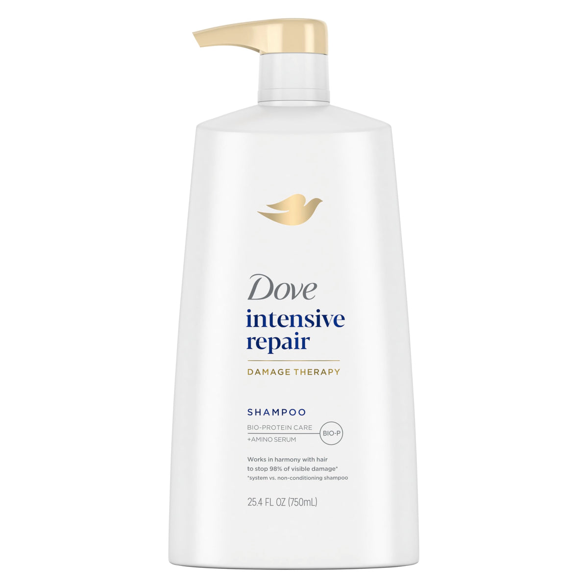 Dove Shampooing Intensif Réparation – bouteille grand format pour cheveux abîmés.