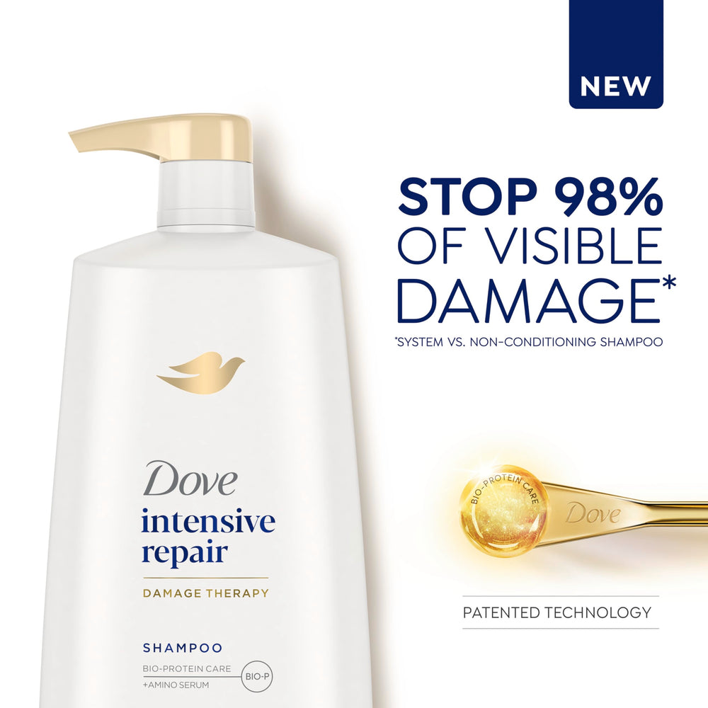 Système Dove – shampoing et après-shampooing pour cheveux régénérés.