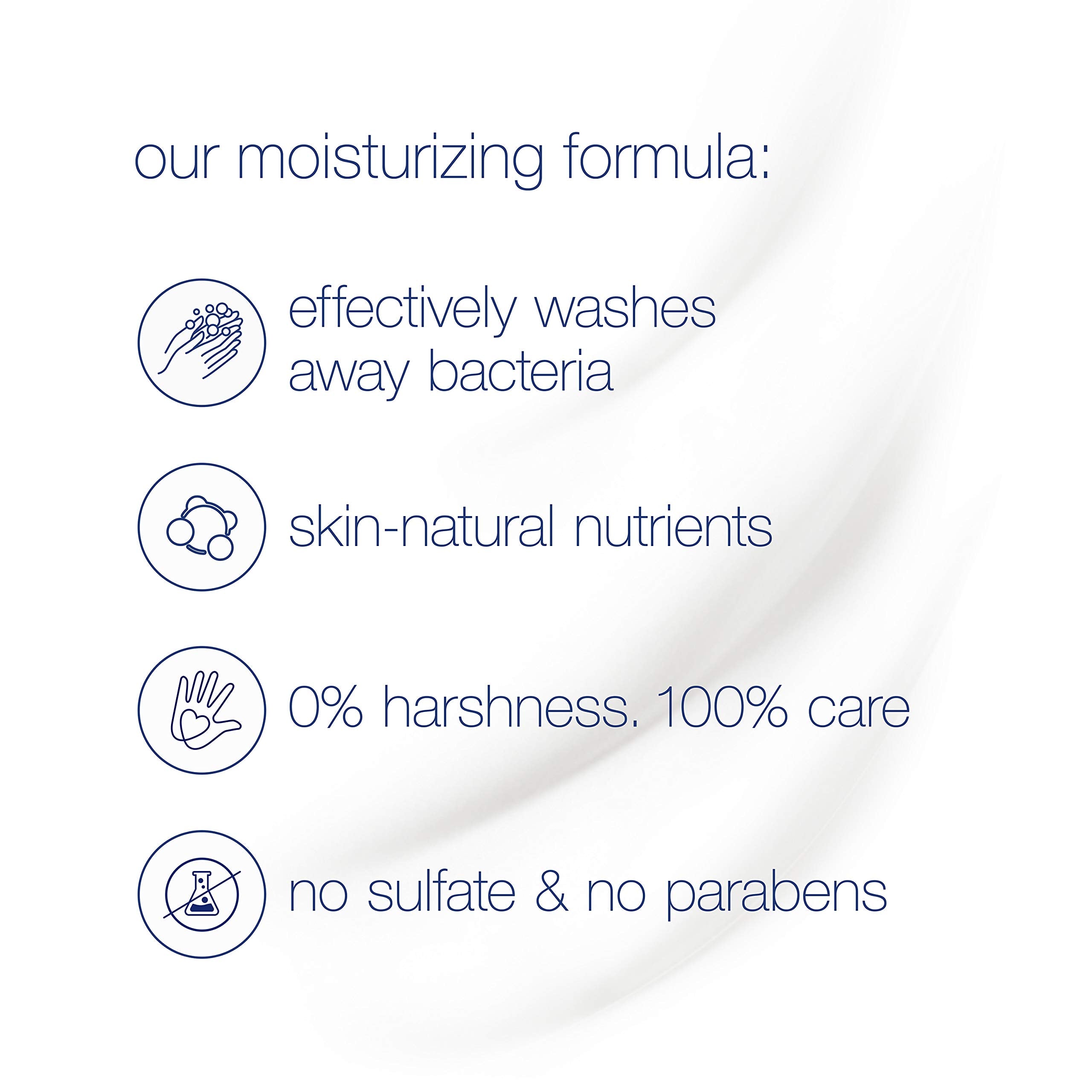 Texture crèmeuse du gel Dove, sensation agréable lors du lavage.