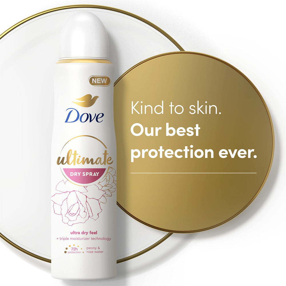 Dove Ultimate Dry Spray, utilisable après l'entraînement pour rester frais.