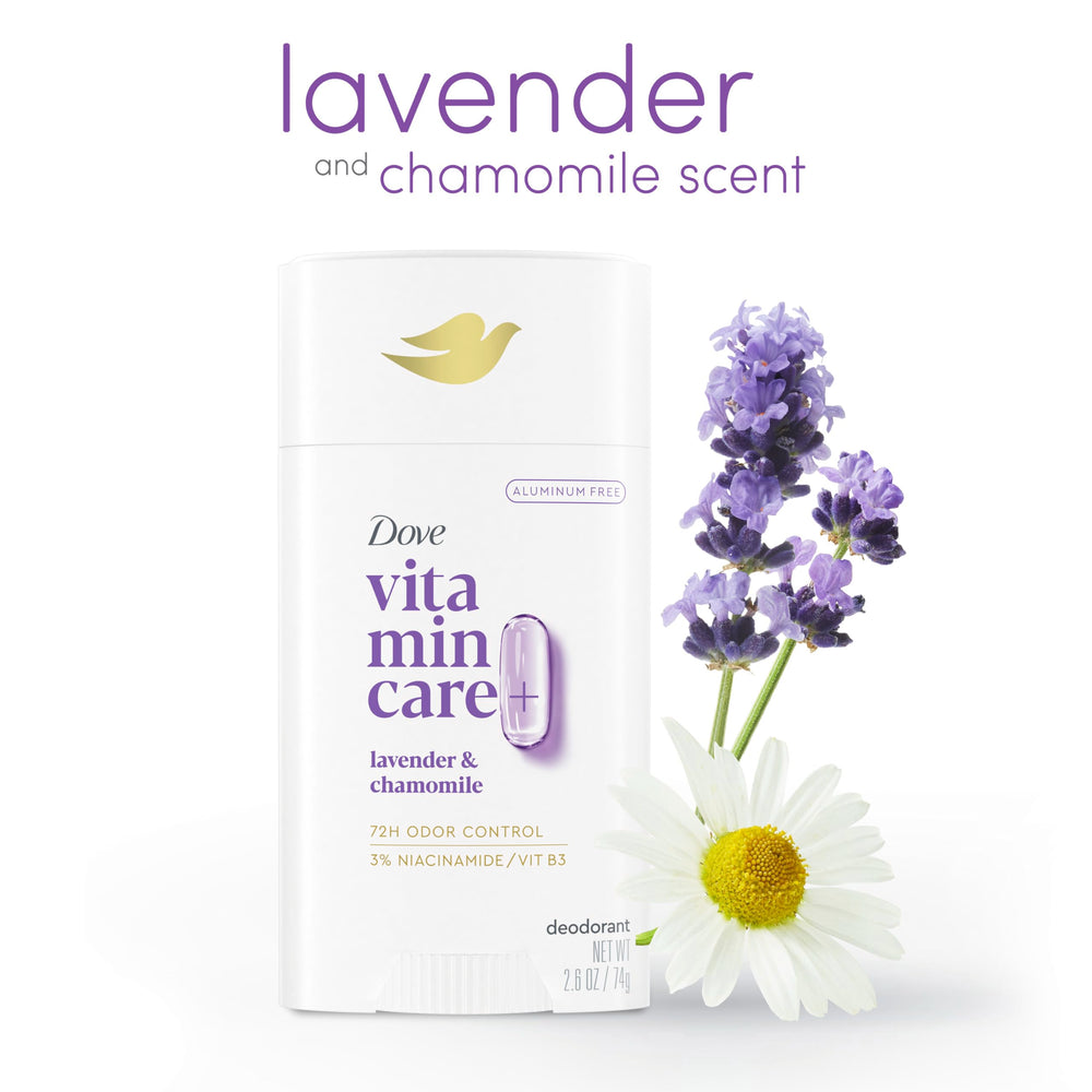 Dove VitaminCare+ avec Vitamine B3 pour nourrir la peau des aisselles.