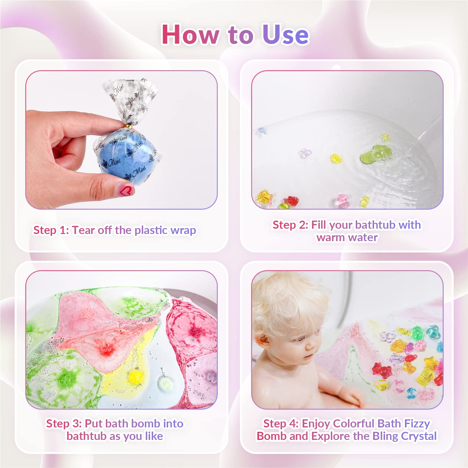 DOVIPE bath bombs create rich bubbles and color in bath