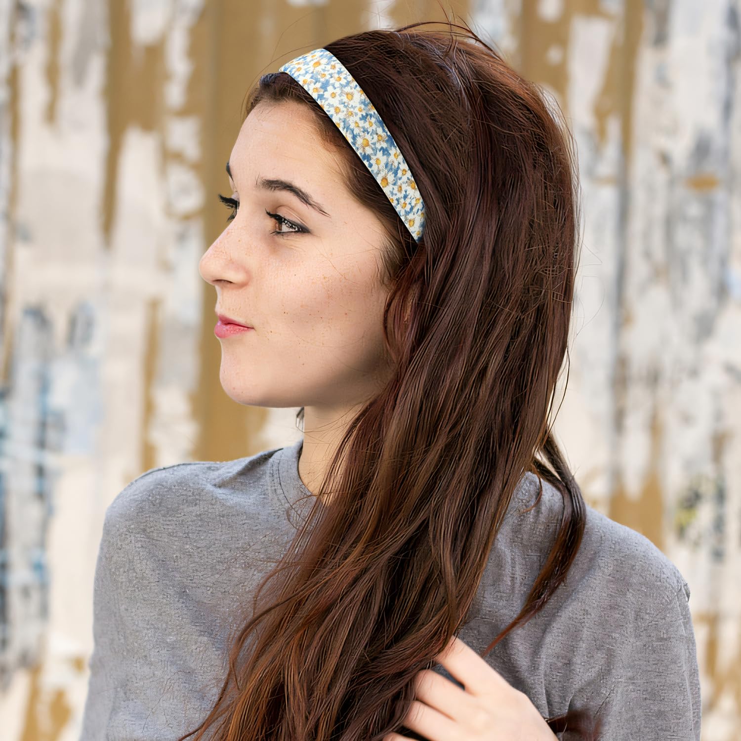 DOXISHRUKY serre-tête double bleu et blanc, style simple et polyvalent.