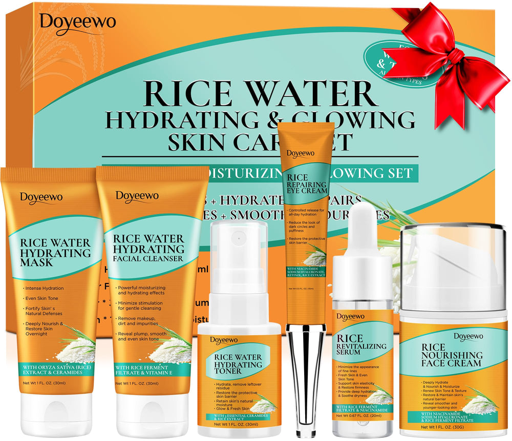 DOYEEWO coffret: nettoyant visage mousse au riz-eau pour une peau nette.