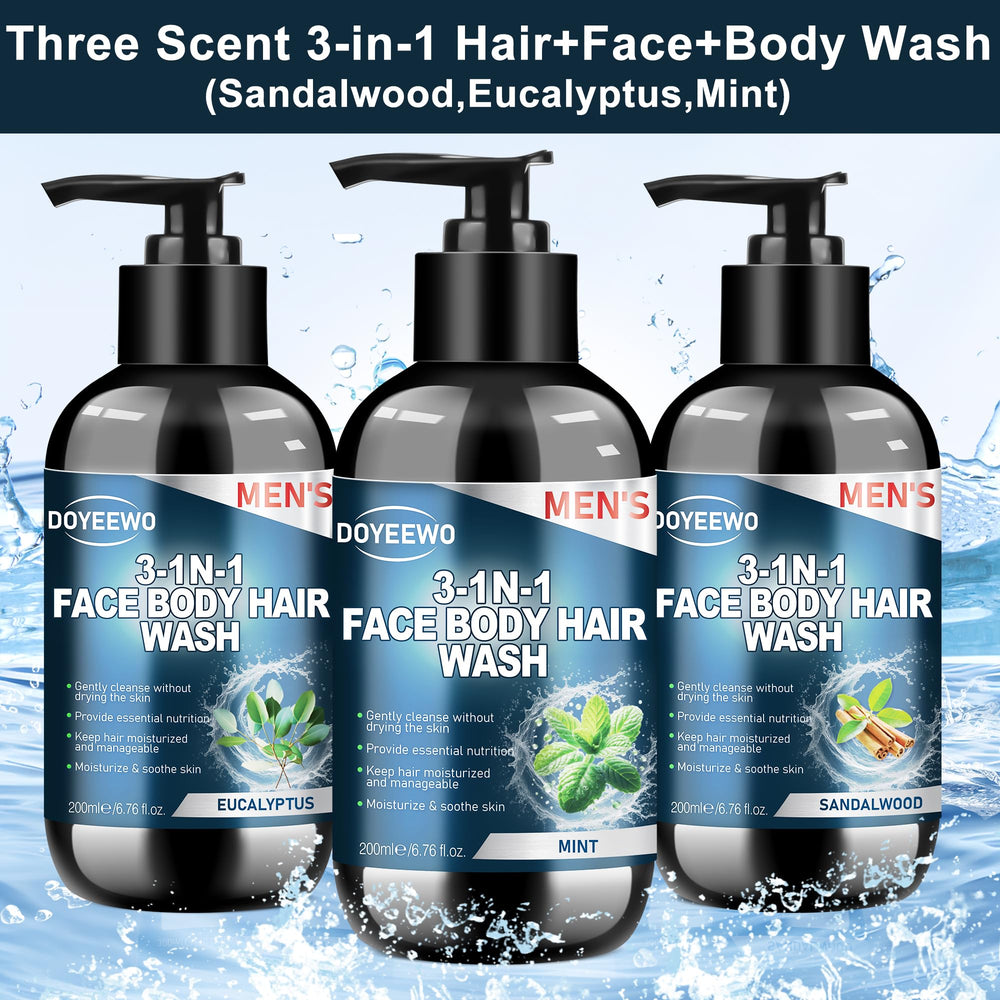 DOYEEWO gel-douche-3-en-1 menthe, soin visage-corps-poils