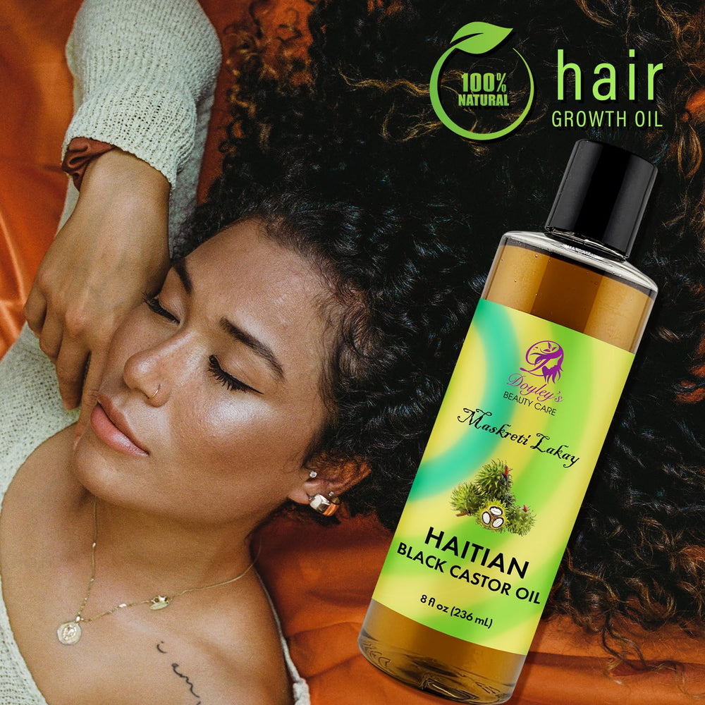 Doyley's huile de ricin sur les racines des cheveux, pour nourrir le cuir chevelu.