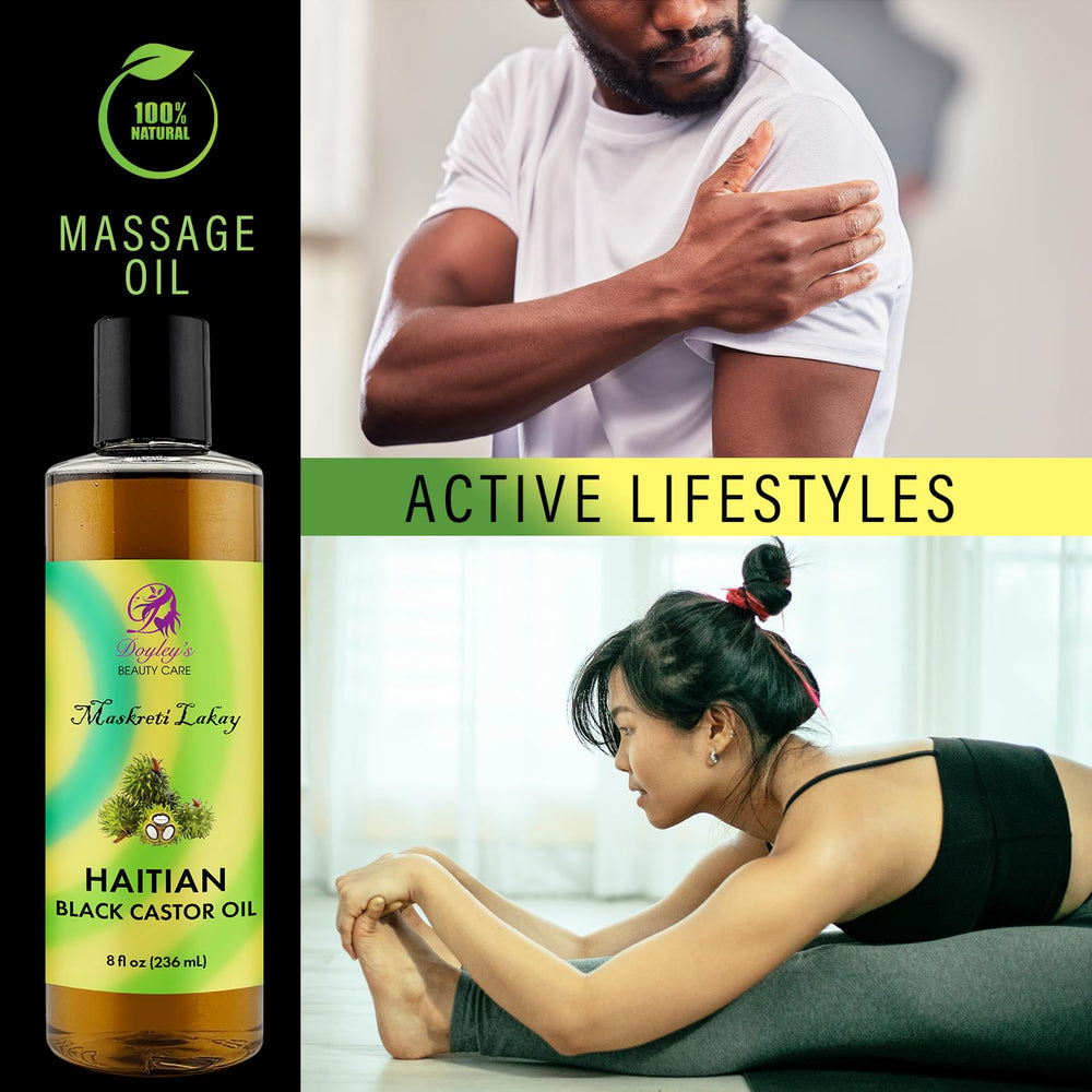 Massage relaxant avec l'huile de ricin Doyley's.