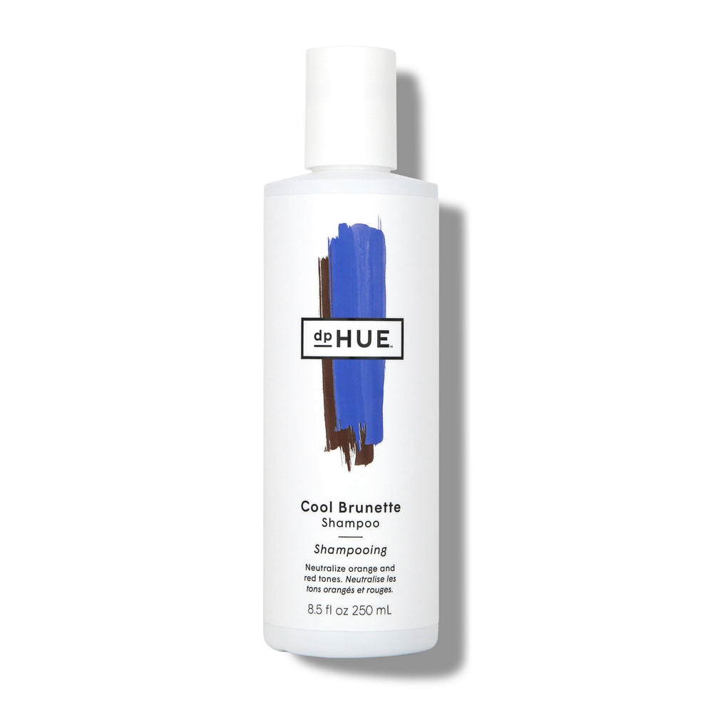 dpHUE Cool Brunette Shampoo – Bouteille bleue, neutralise les reflets orange sur bruns