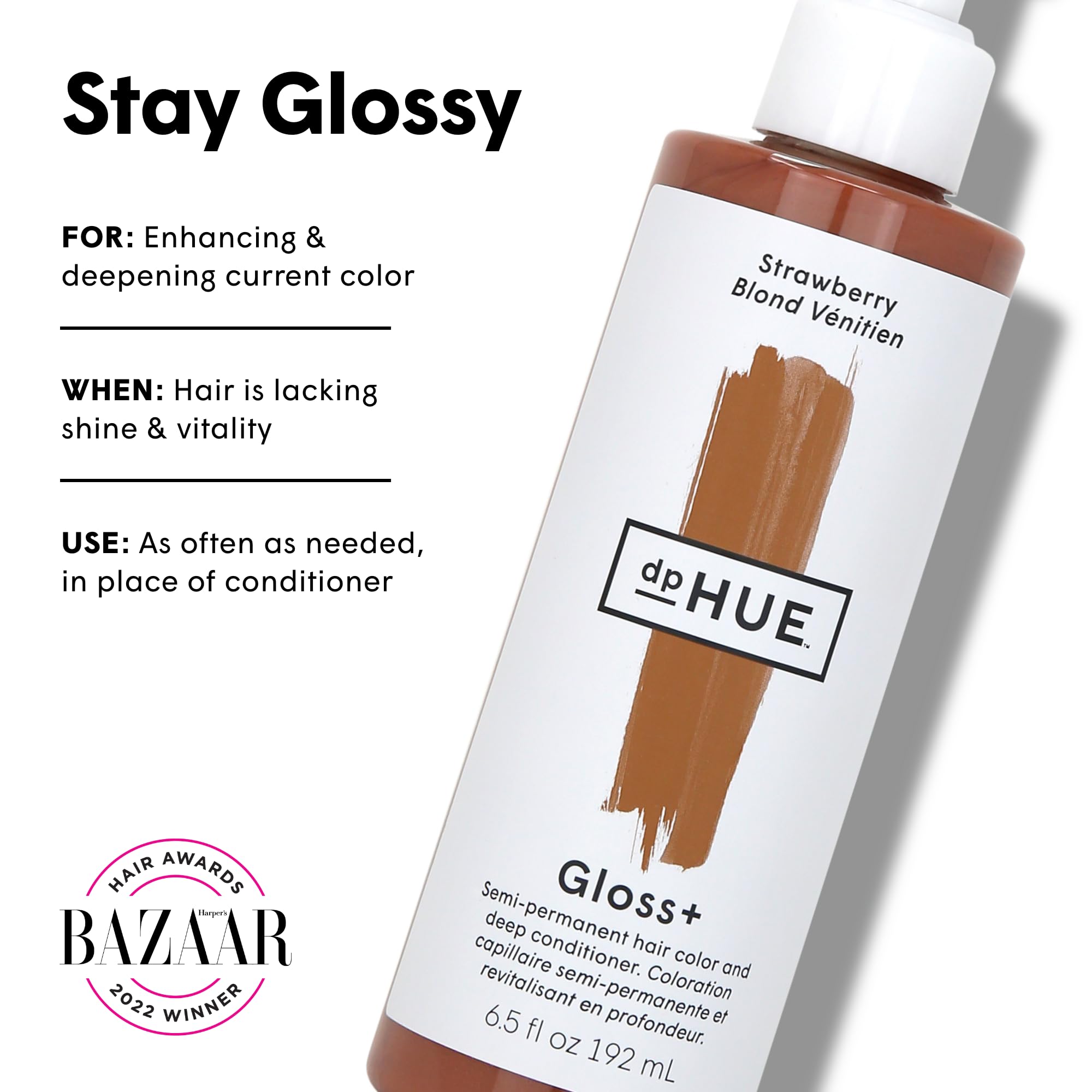 Appliquer dpHUE Gloss+ Fraise sur cheveux humides pour intensifier le rouge cuivré