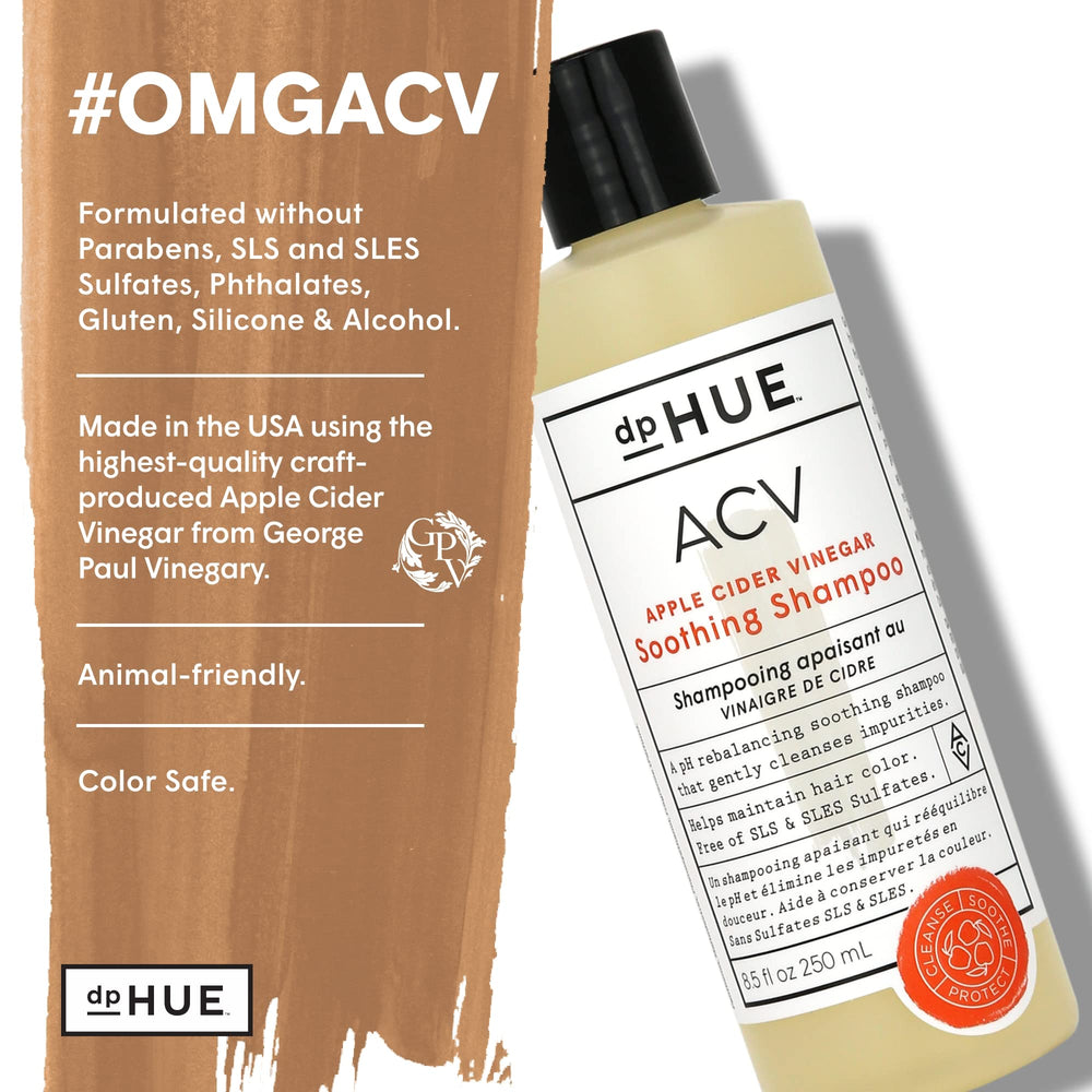 dpHUE ACV Shampoing, cuir chevelu sec hydraté et confort