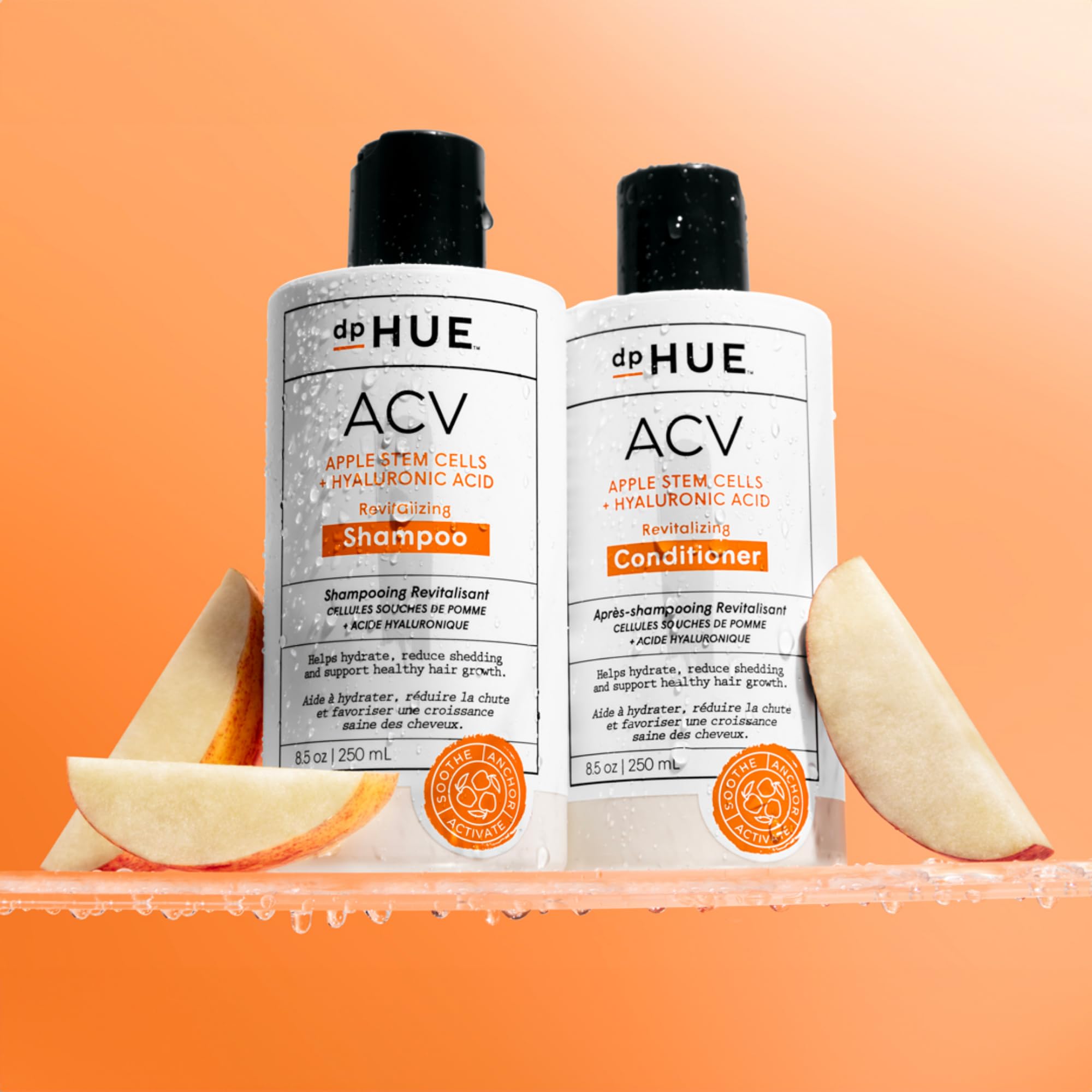dpHUE ACV Revitalizing Shampoo – application sur cheveux humides pour démêlage facile et douceur