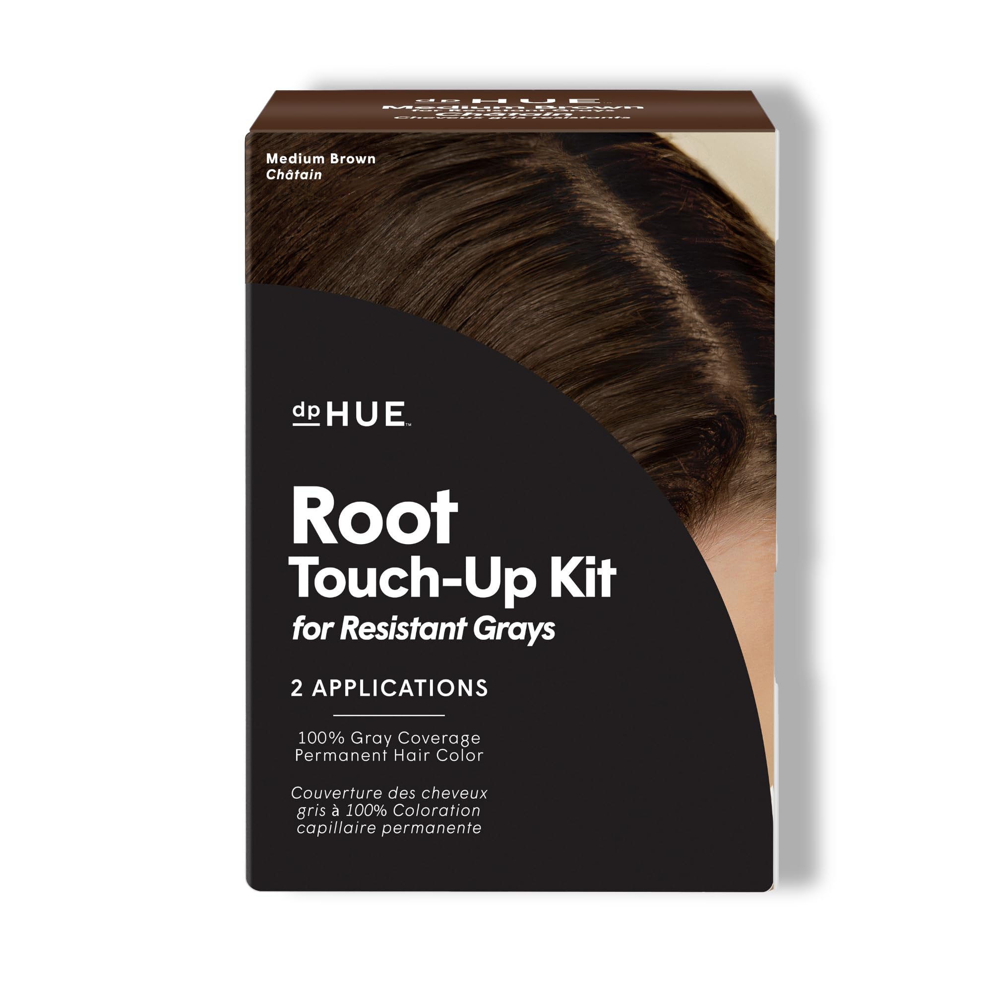 dpHUE kit retouche racines gris résistants, application précise et couvrante