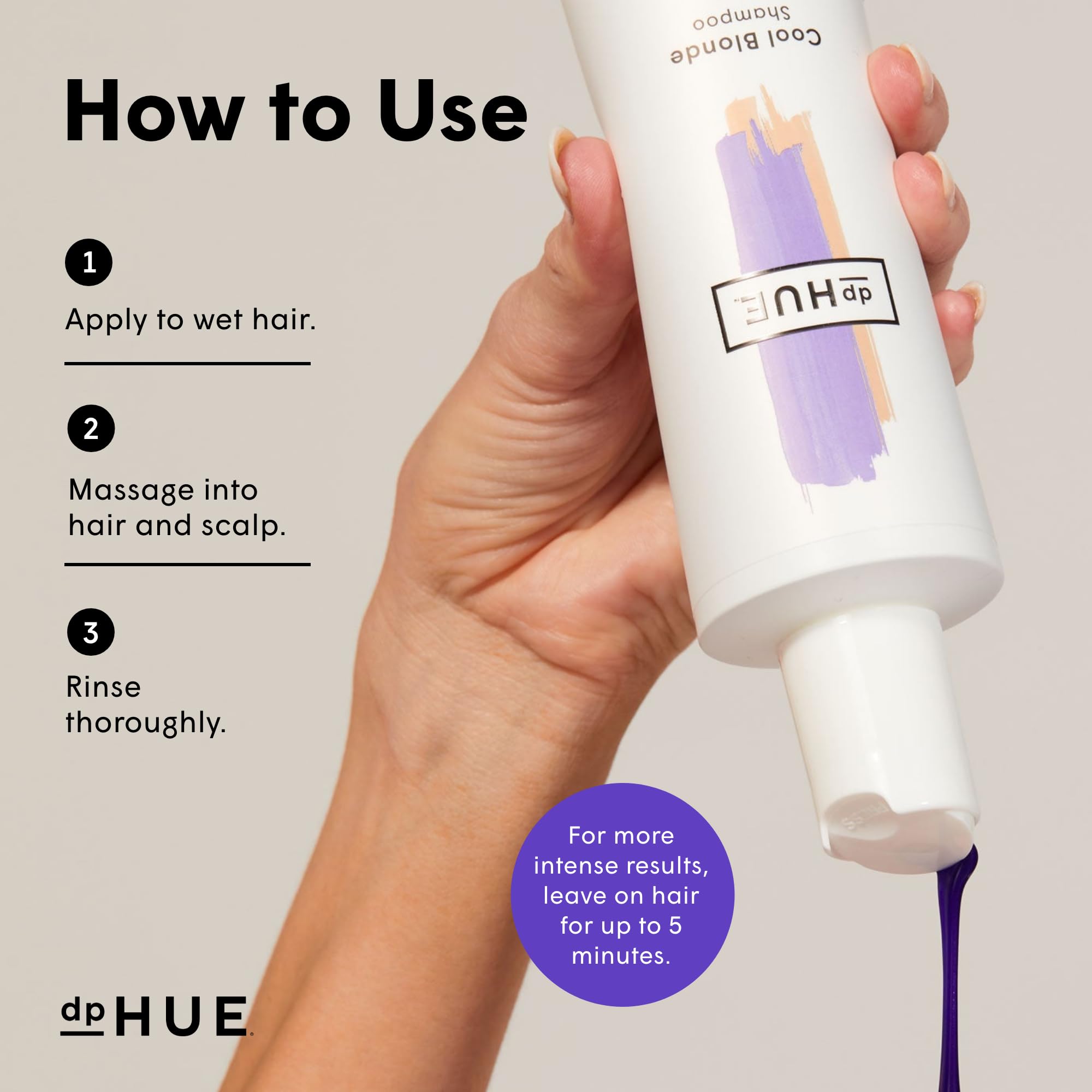 dpHUE Shampoing Blond Froid – cheveux brillants après lavage et couleur préservée