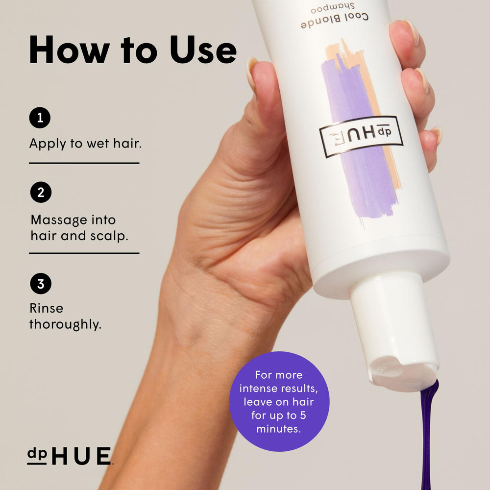 dpHUE Shampoing Blond Froid – cheveux brillants après lavage et couleur préservée