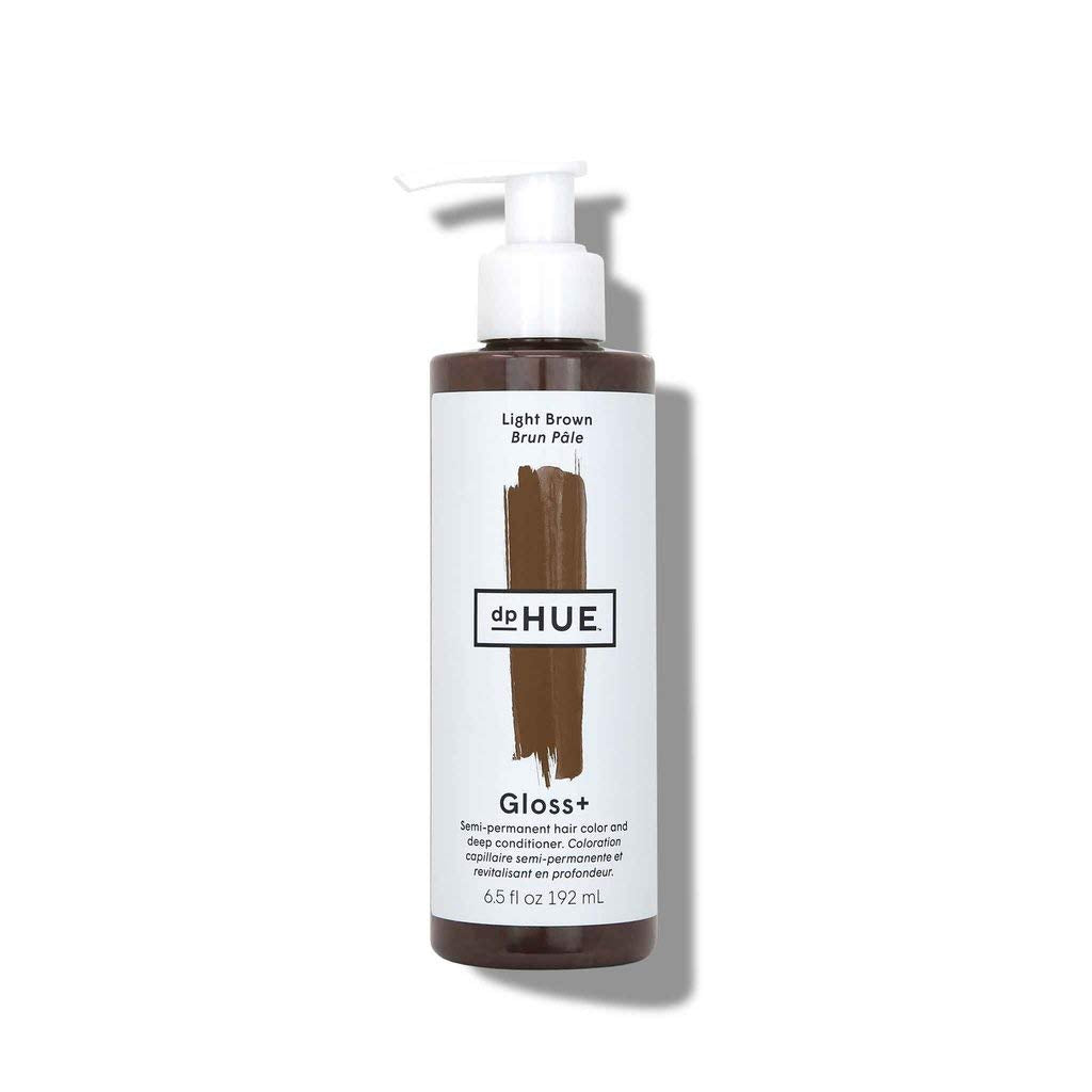 dpHUE Gloss+ brun clair – bouteille révélant couleur subtile et brillance naturelle.