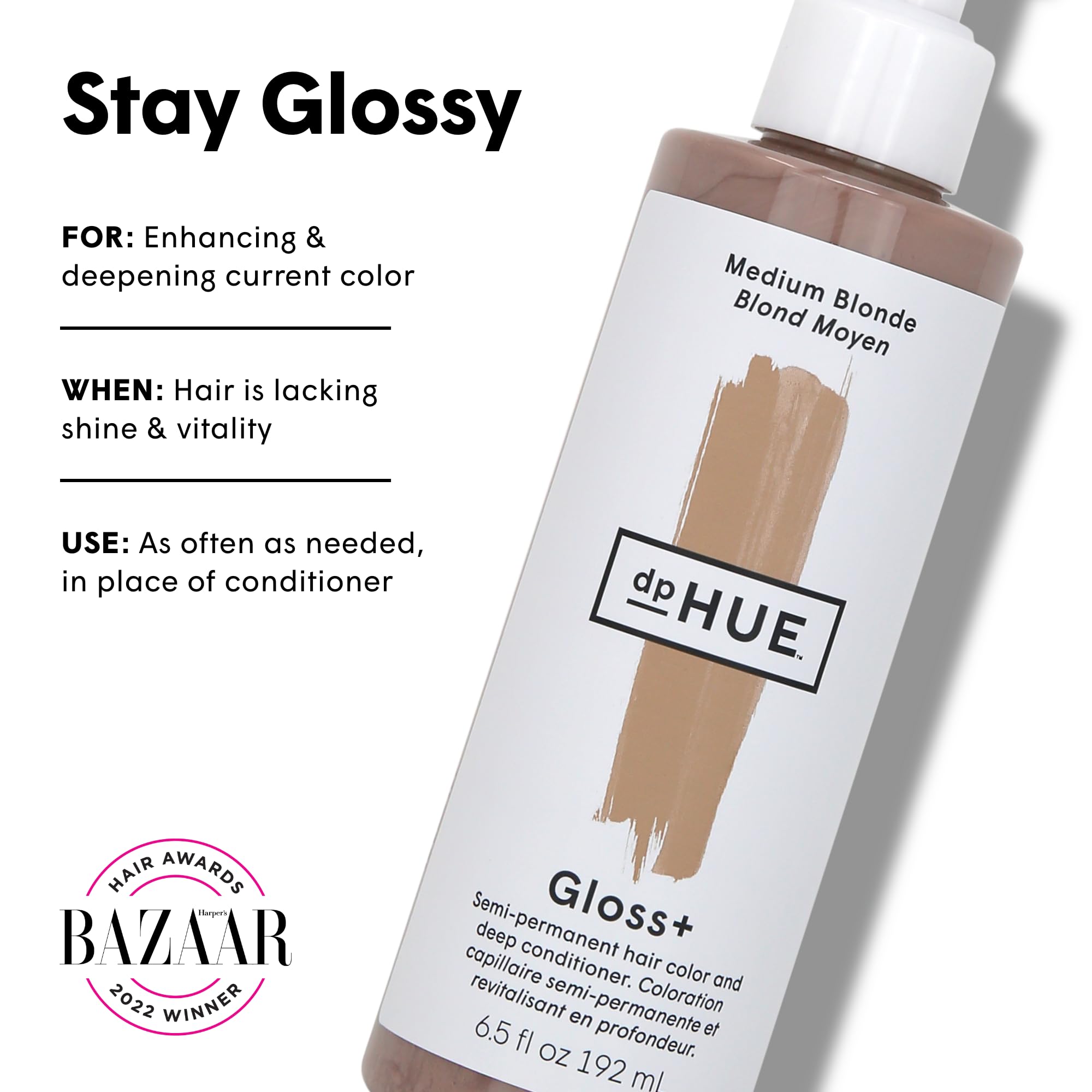 dpHUE Gloss+ blond moyen – application facile sans dégât, résultat lumineux.