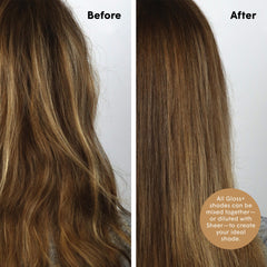 dpHUE Gloss+ blond moyen – cheveux brillants et conditionnés après chaque utilisation.
