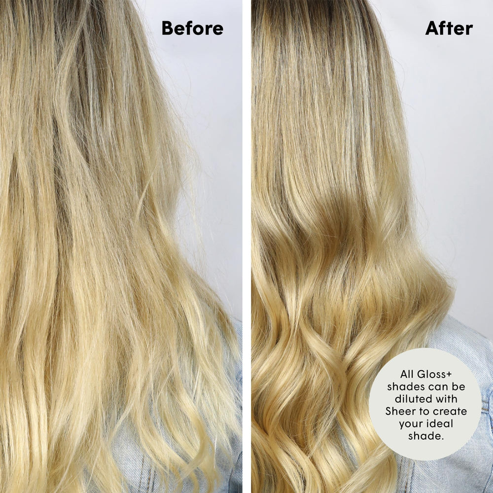 dpHUE Gloss+ Sheer – application sur cheveux humides, plus de brillance.