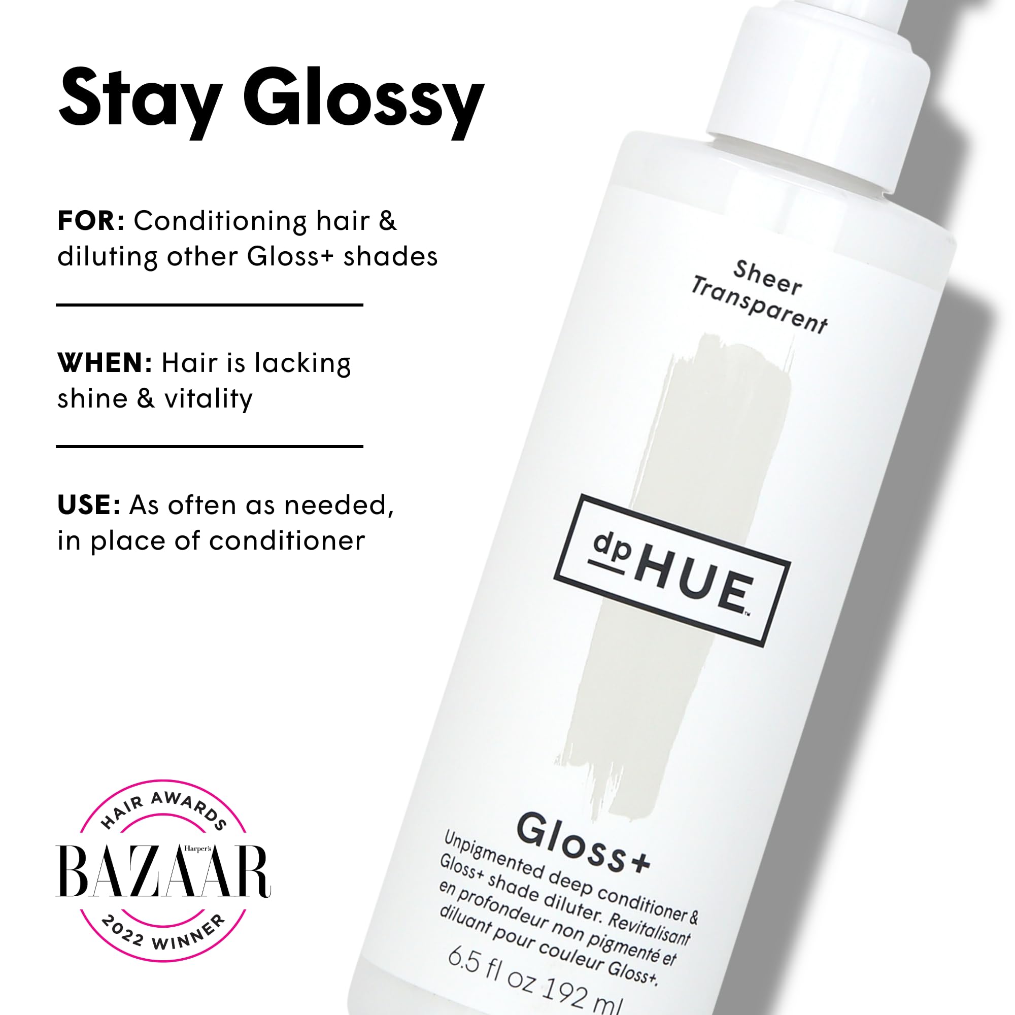 dpHUE Gloss+ Sheer – emballage sans parabènes et sulfates.