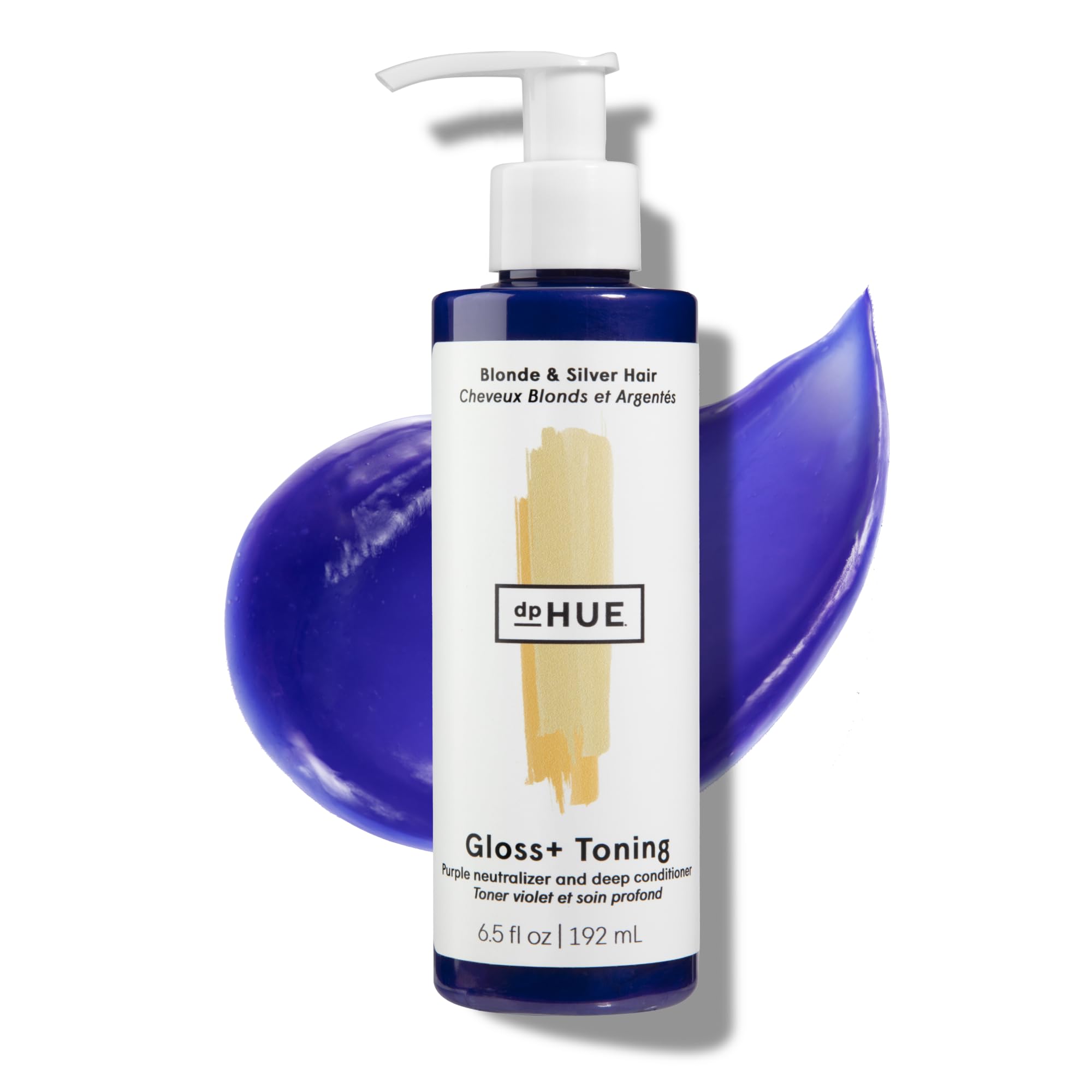 dpHUE Gloss+ Toning Purple – Bouteille, neutralise les reflets jaunes sur cheveux blonds.