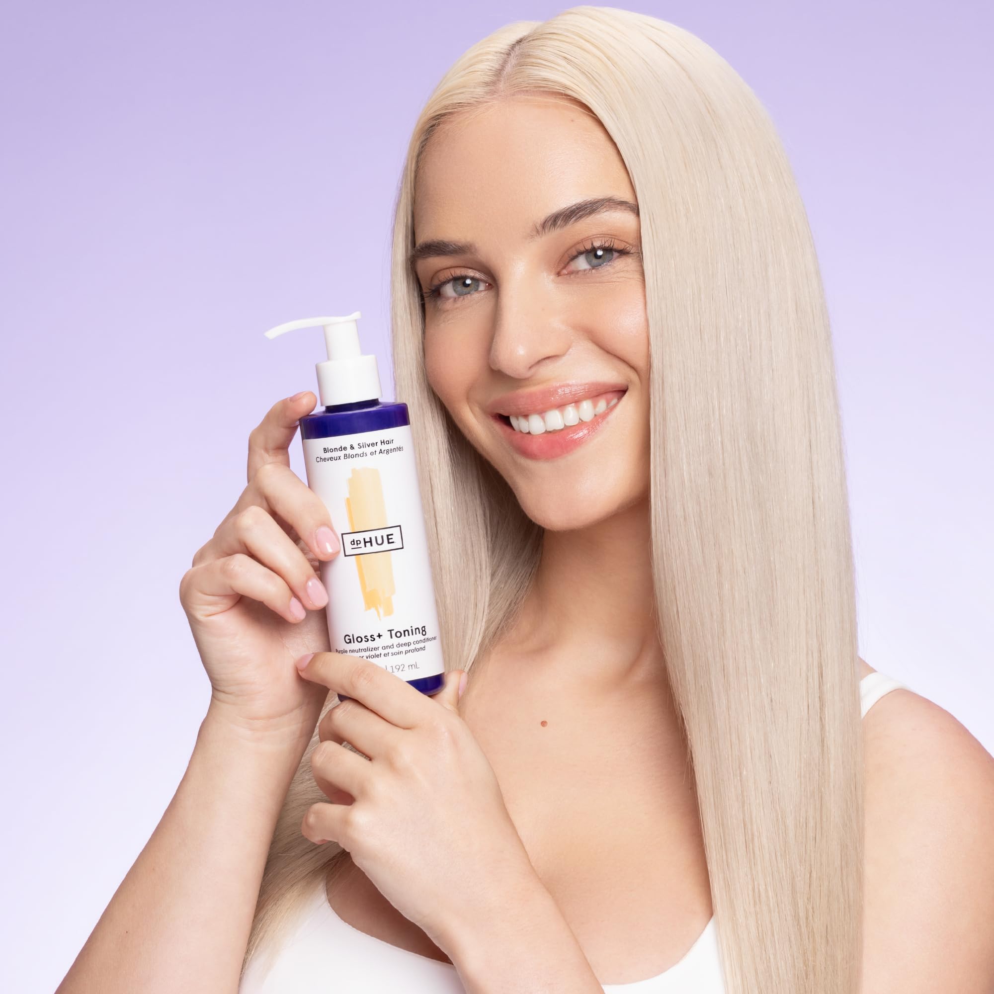 dpHUE Gloss+ Toning Purple – Résultats de brillance et douceur visibles.