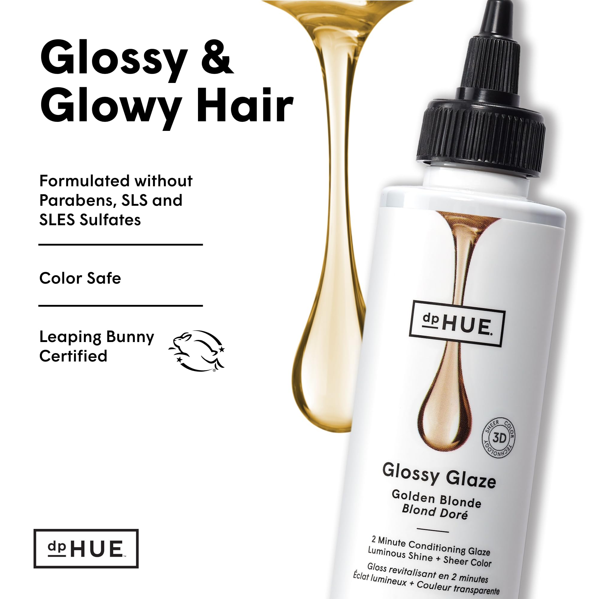 dpHUE Glossy Glaze se rince facilement après 2 minutes d’utilisation.