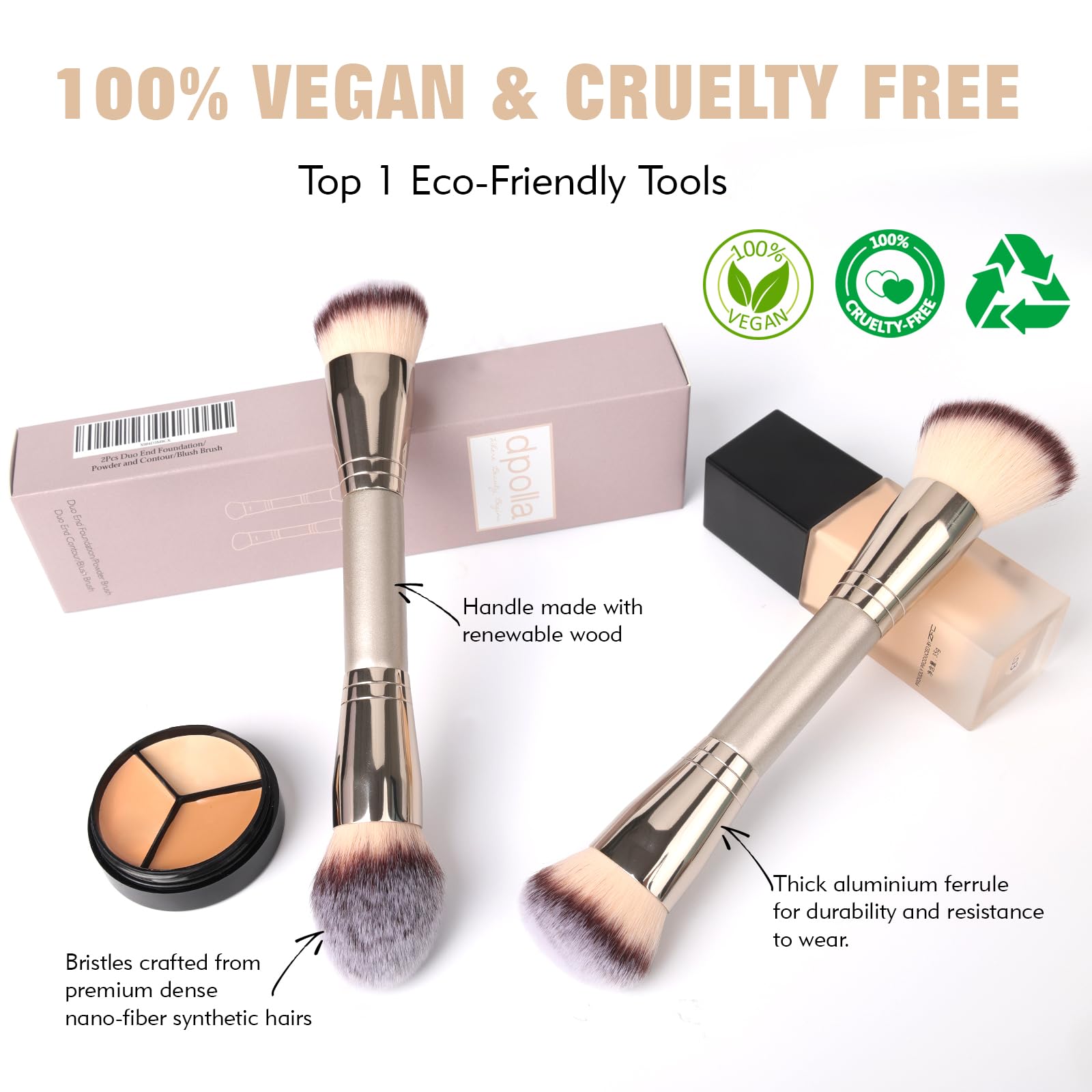 Kit maquillage dpolla portable, idéal pour retouches en voyage.