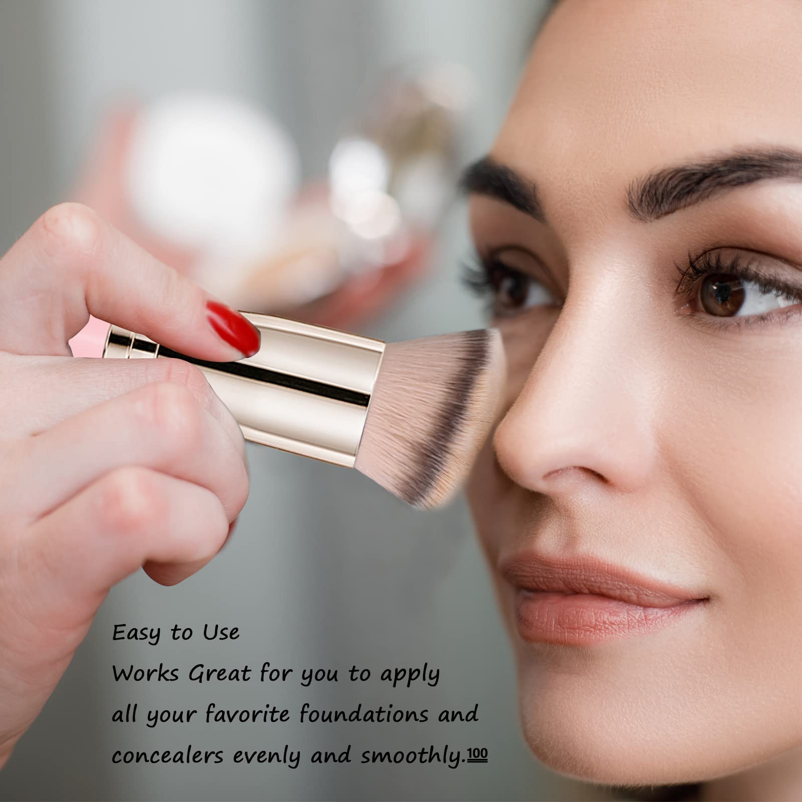 Dpolla pinceau polyvalent pour multiples usages, du blush au correcteur.
