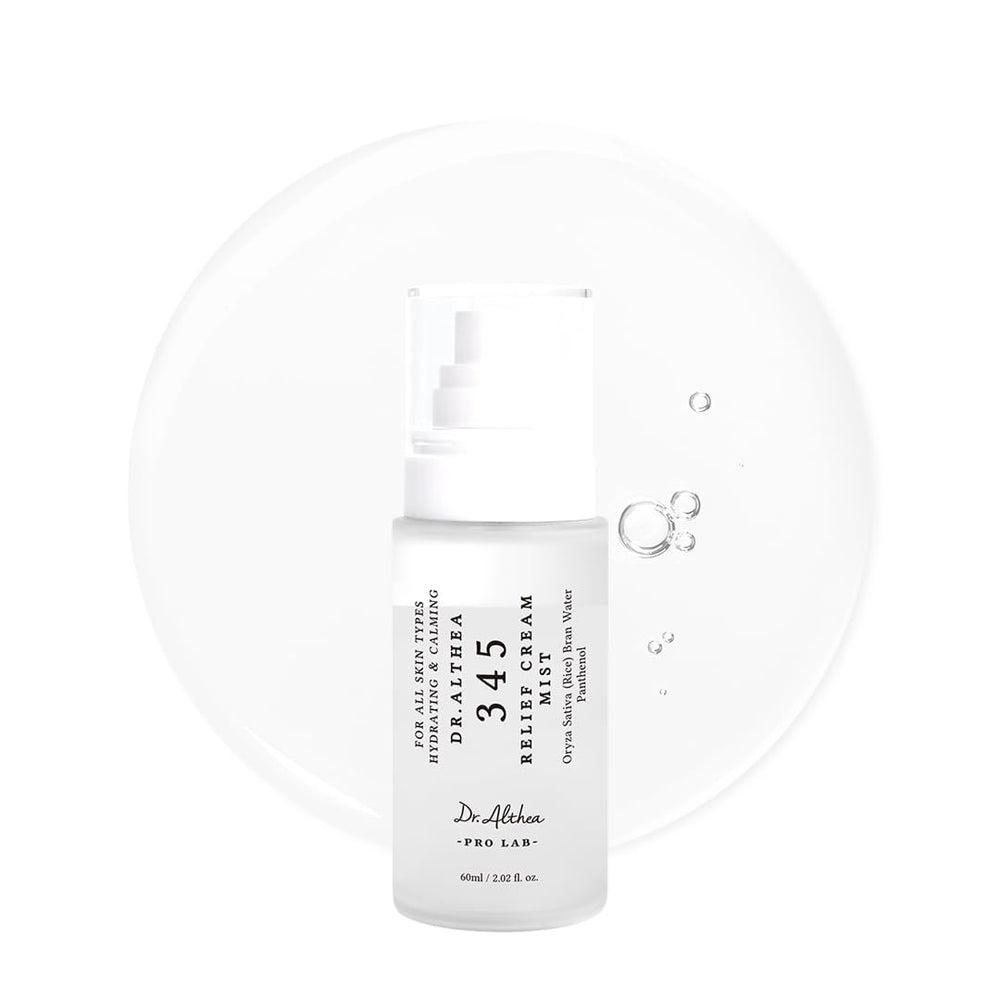 Dr.Althea 345 Relief Cream Mist, flacon-brume-visage: hydratation rapide pour peau sensible.