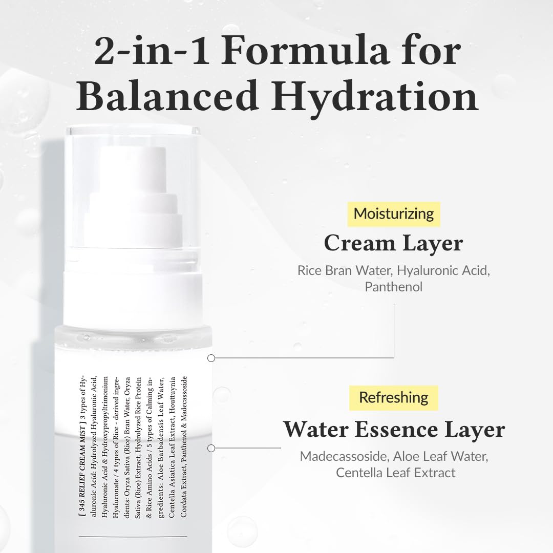 Dr.Althea 345 Relief Cream Mist : tonique-serum pratique tout au long de la journée.