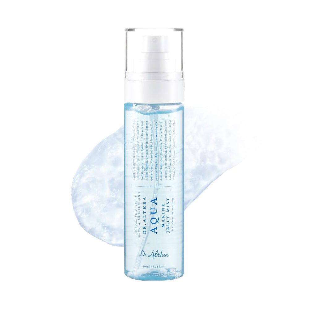 Dr.Althea Aqua Marine Jelly Mist – bouteille détaillée pour hydratation instantanée.