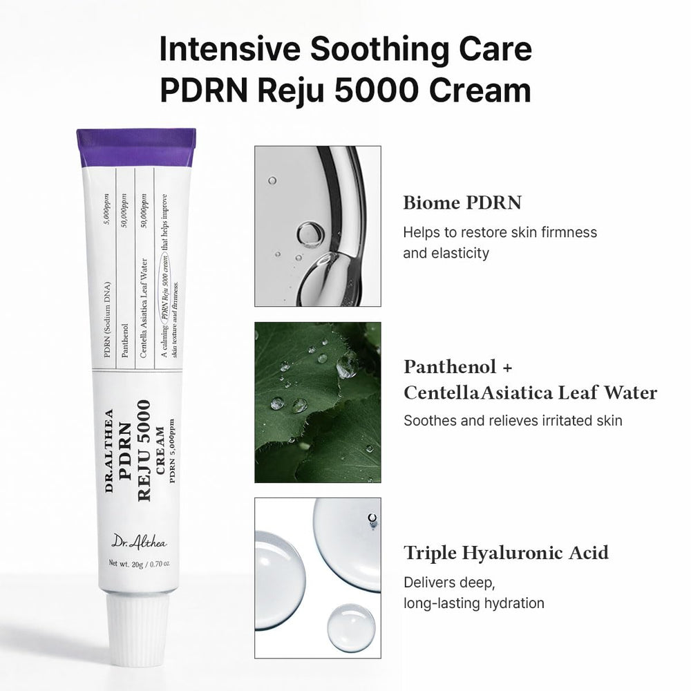 Pot de 20 ml Dr.Althea PDRN Reju 5000 Crème, pratique en voyage.