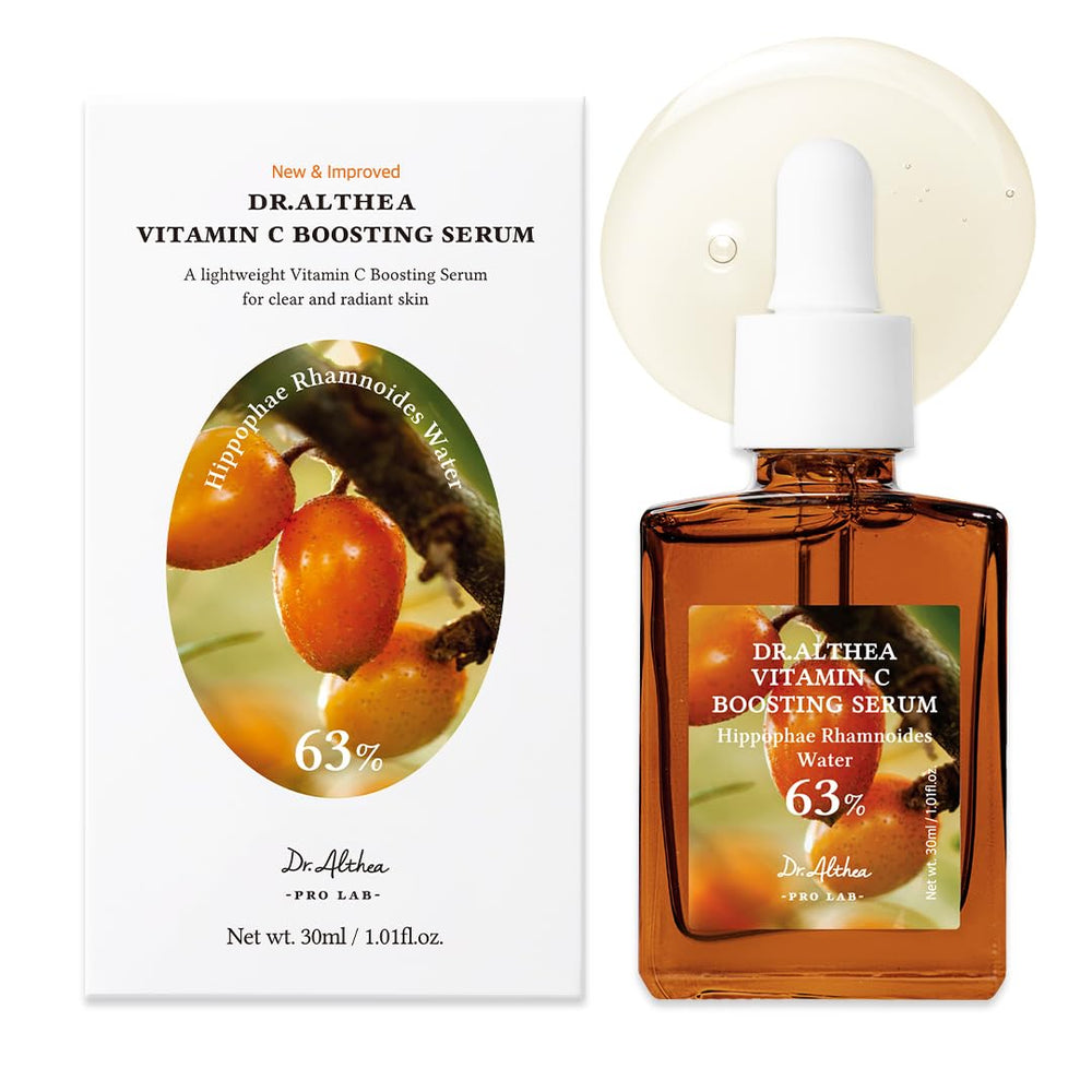 Dr.Althea Vitamine C Serum: bouteille avec pompe idéale pour l'application.