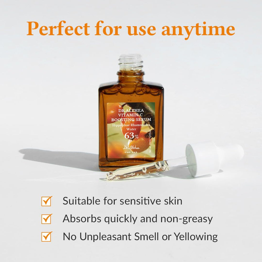 Dr.Althea Vitamine C Serum: emballage vert et expérience hydratante légère.
